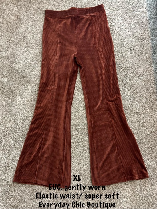 Everyday Chic Boutique Pants - Ribbed Velvet Flare Pants